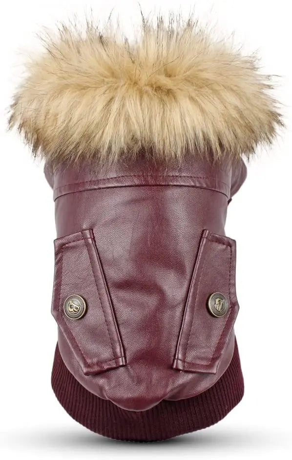 Waterproof Leather Dog Coats - ATUBAN Winter Puppy Jackets for Small to Medium Dogs - Image 2