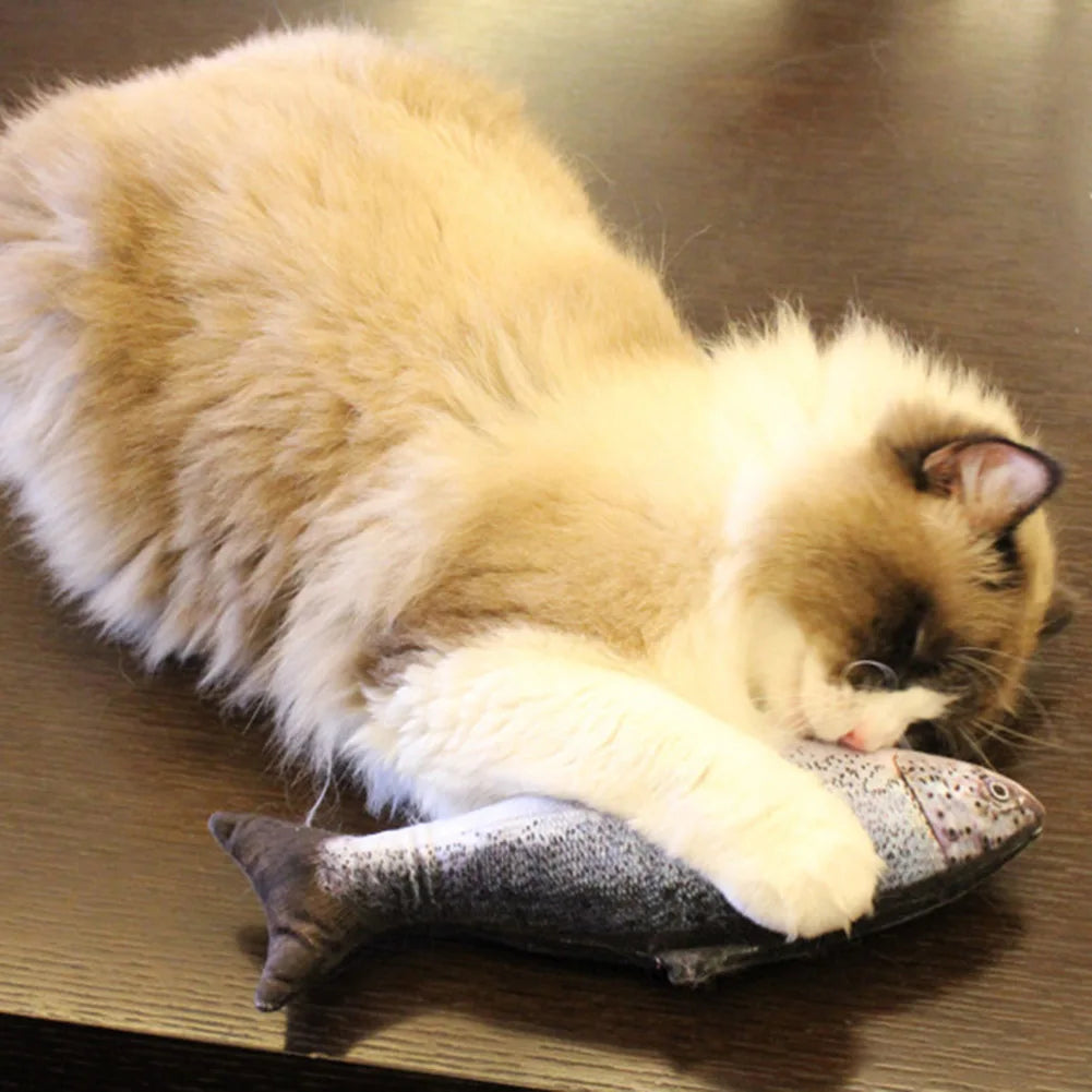 Interactive Electric Plush Fish Toy - Realistic Dancing USB Rechargeable Pet Chew Toy - Image 9